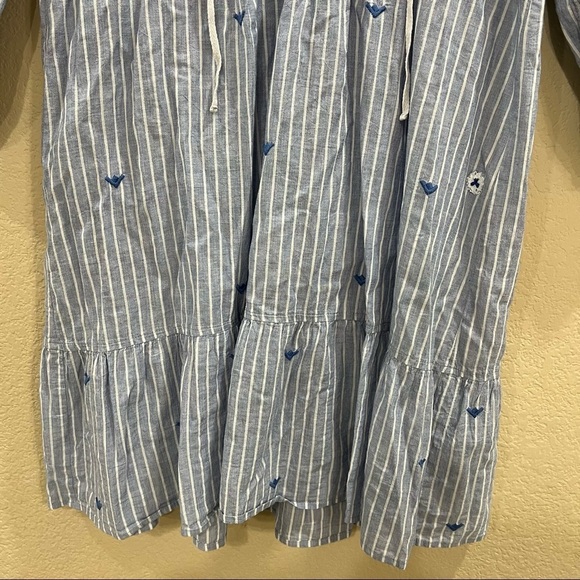 Johnny Was Workshop Tunic Dress Azure Effortless Boho Stripe Embroidered Size S - Picture 2 of 11